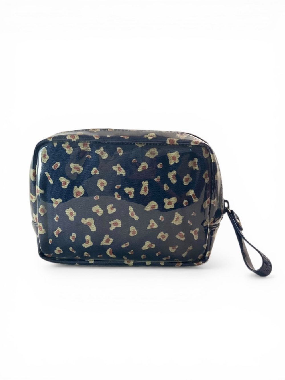 See by Chloe Cosmetic Pouch Clutch Bag Navy Blue Abstract Leopard Print PVC - Picture 4 of 10